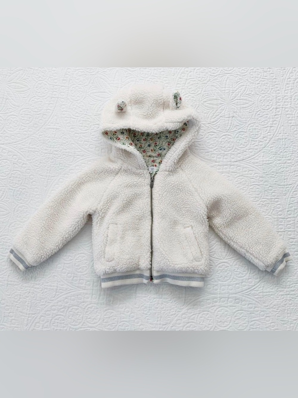 GAP x Sarah Jessica Parker Hooded Fleece Bunny Bomber Jacket - 4